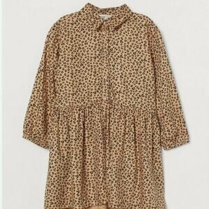 H&M Long Sleeve Animal Print Shirt Dress